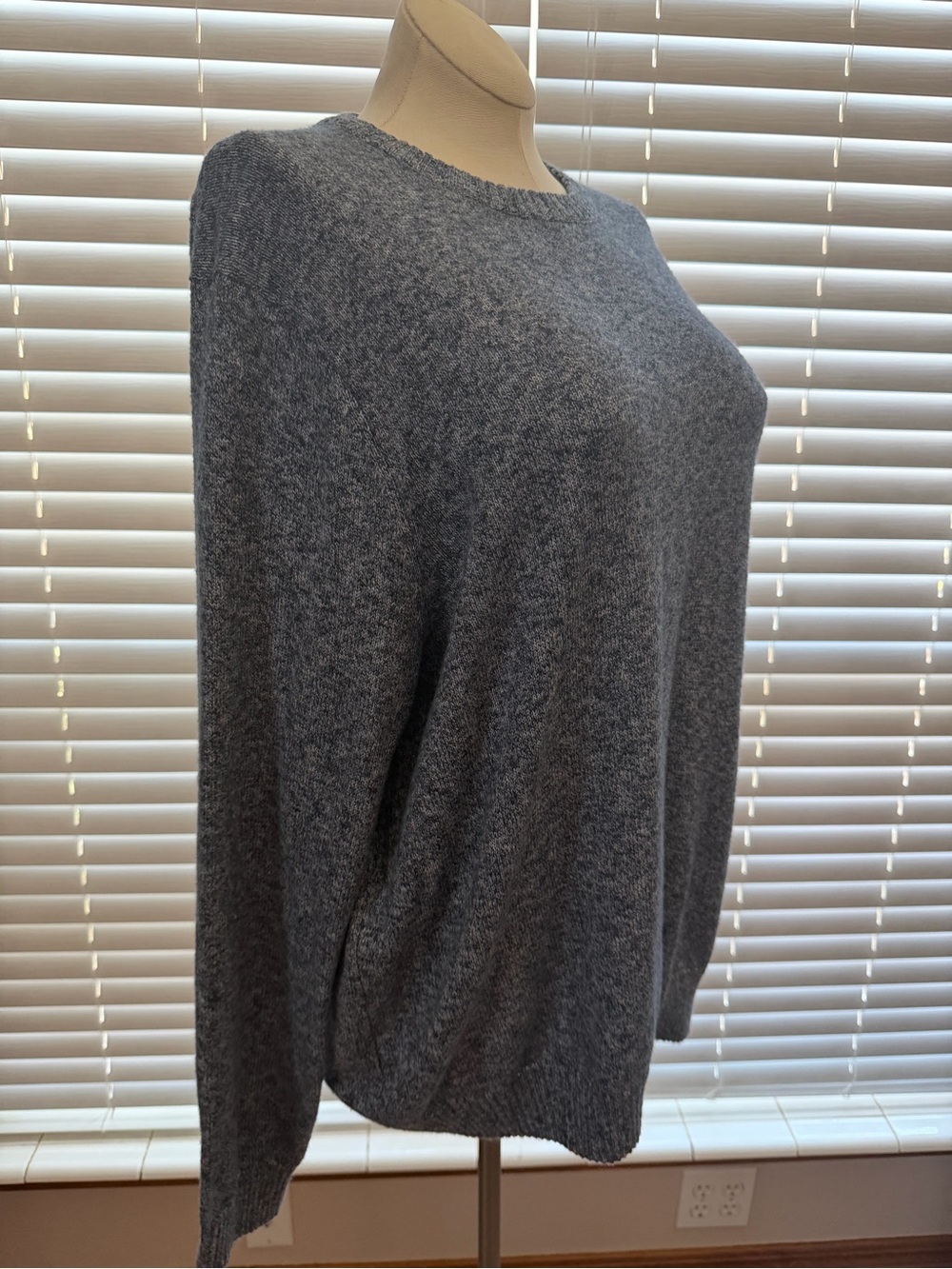 NEW croft & barrow XXL Extra Soft Ladies Heather Blue & White Crewneck Sweater